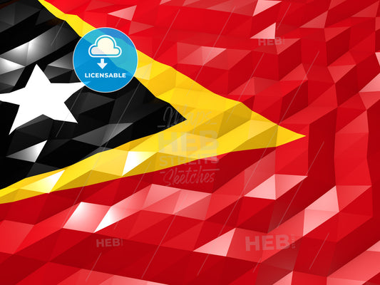 Flag of Timor-Leste 3D Wallpaper Illustration – instant download