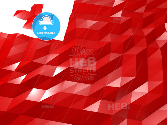 Flag of Tonga 3D Wallpaper Illustration – instant download