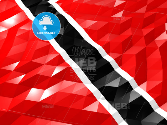 Flag of Trinidad and Tobago 3D Wallpaper Illustration – instant download