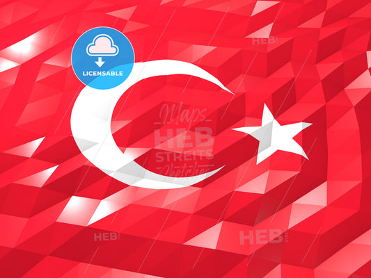 Flag of Turkey 3D Wallpaper Illustration – instant download