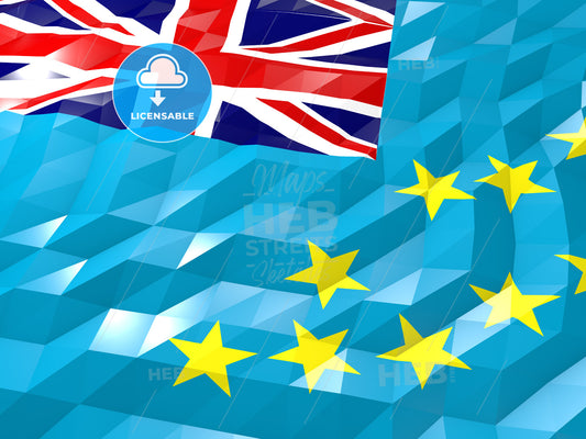 Flag of Tuvalu 3D Wallpaper Illustration – instant download