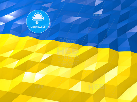 Flag of Ukraine 3D Wallpaper Illustration – instant download