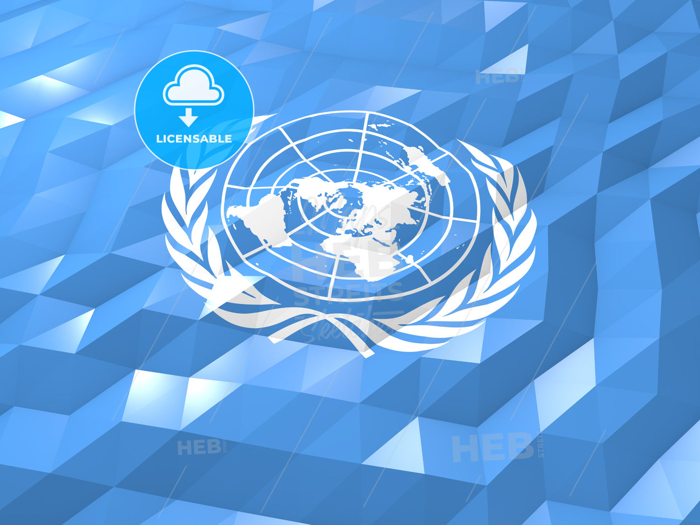 Flag of United Nations 3D Wallpaper Illustration – instant download