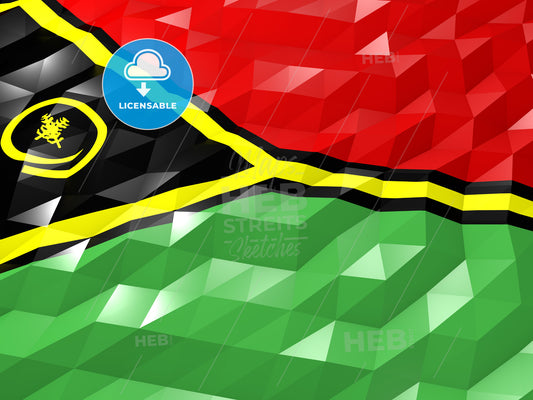 Flag of Vanuatu 3D Wallpaper Illustration – instant download