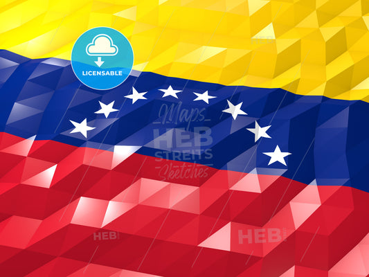 Flag of Venezuela 3D Wallpaper Illustration – instant download