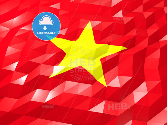 Flag of Vietnam 3D Wallpaper Illustration – instant download