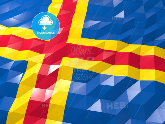 Flag of Åland Islands 3D Wallpaper Illustration – instant download