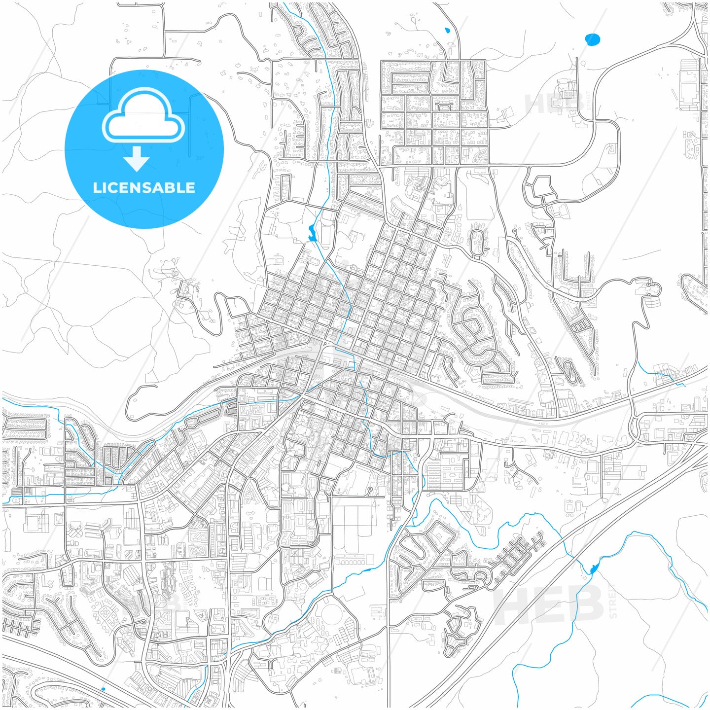 Flagstaff, Arizona, United States, city map with high quality roads.