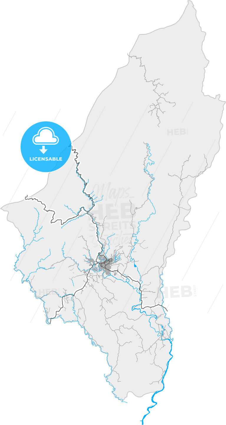 Florencia, Colombia, high quality vector map