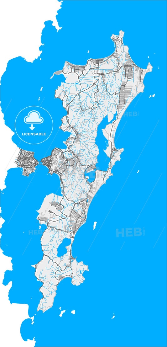 Florianopolis, Brazil, high quality vector map