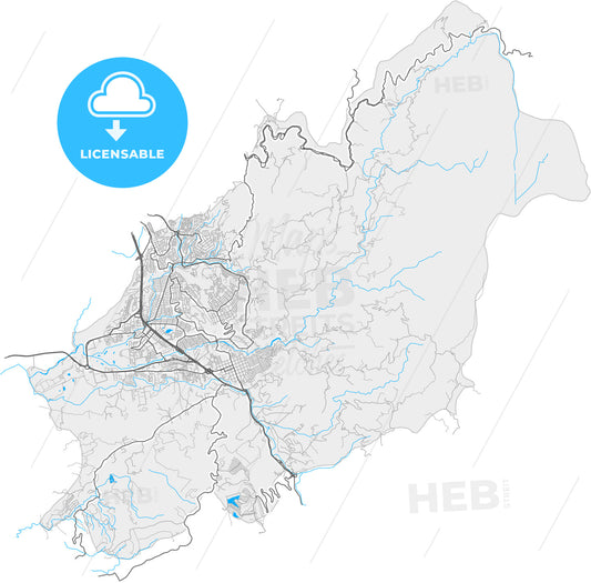 Floridablanca, Colombia, high quality vector map