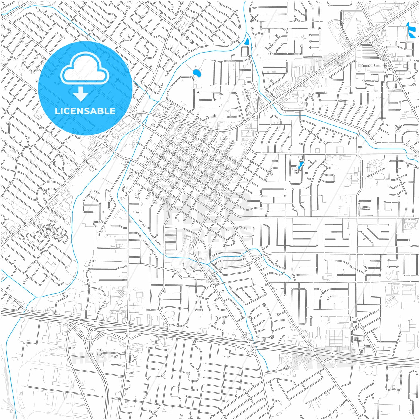 Florissant, Missouri, United States, city map with high quality roads.