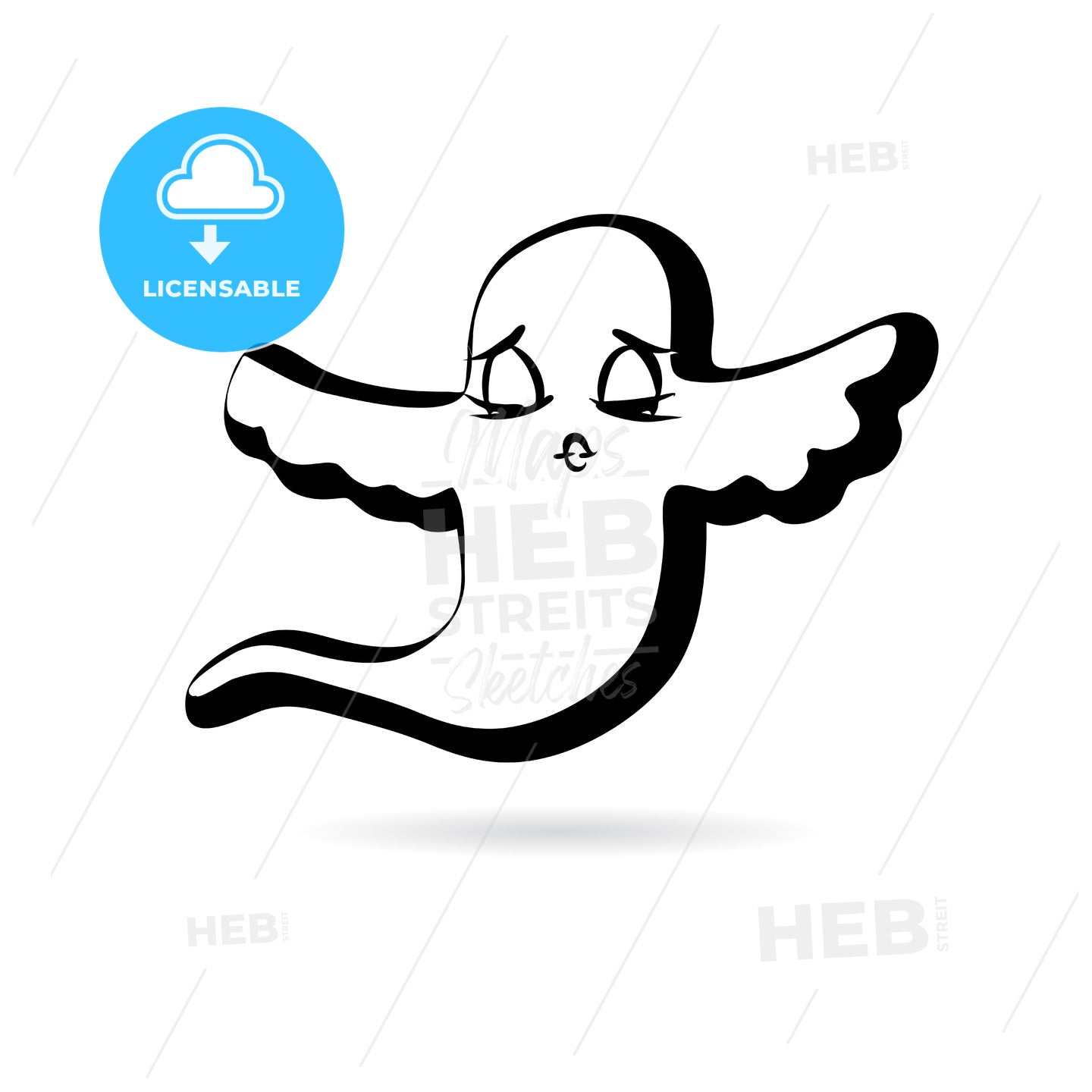 Flying ghost design vector sketch – instant download
