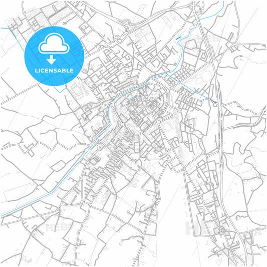 Foligno, Umbria, Italy, city map with high quality roads.