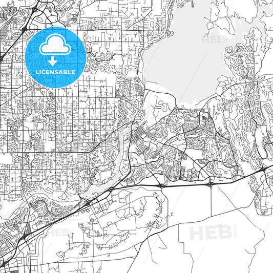 Folsom, California - Area Map - Light