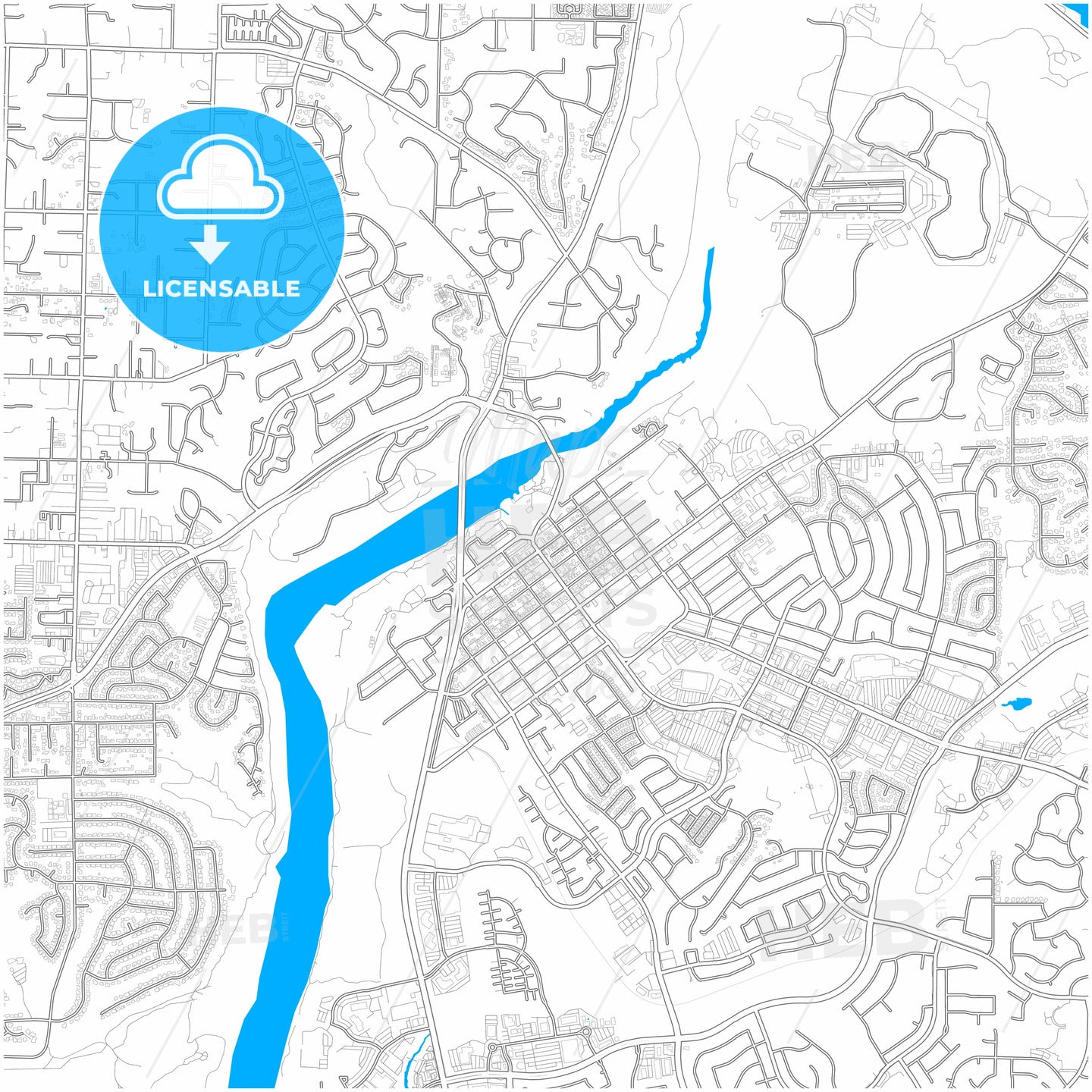 Folsom, California, United States, city map with high quality roads.