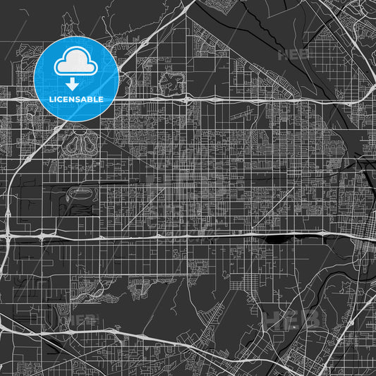 Fontana, California - Area Map - Dark