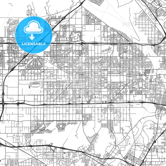 Fontana, California - Area Map - Light