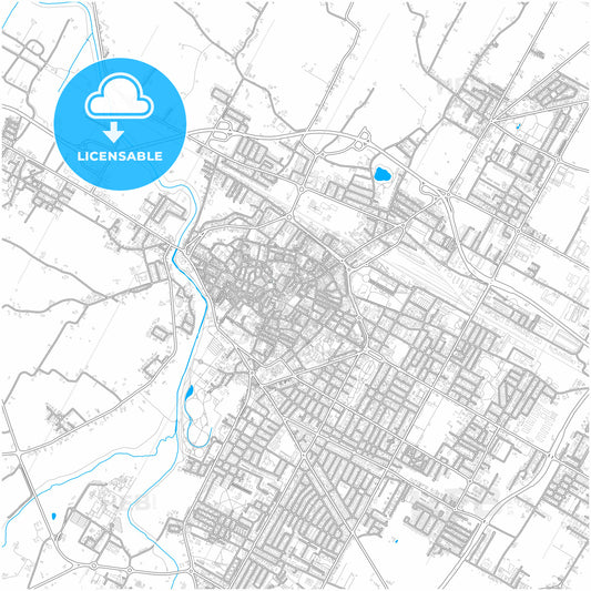 Forlì, Emilia-Romagna, Italy, city map with high quality roads.