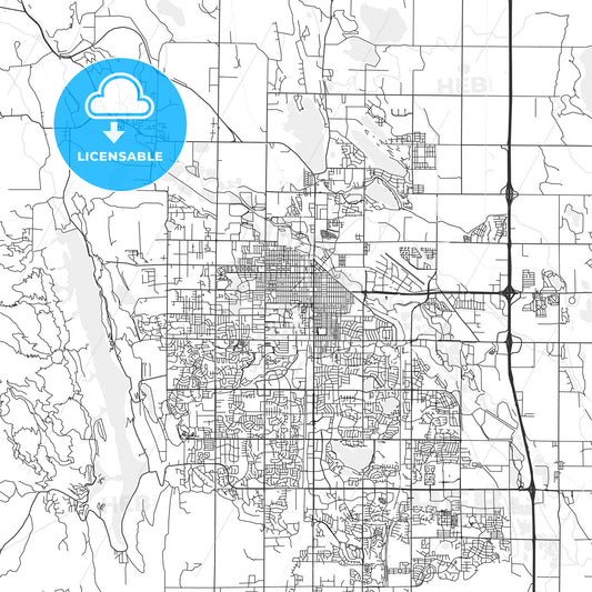 Fort Collins, Colorado - Area Map - Light