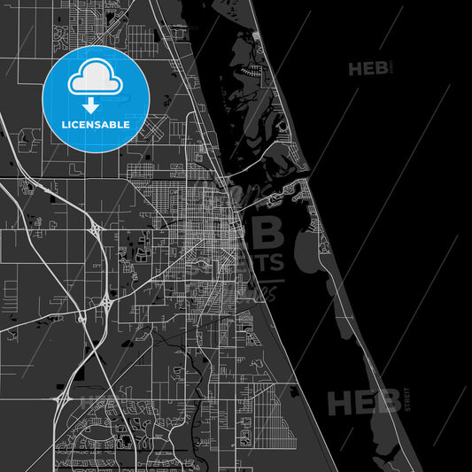 Fort Pierce, Florida - Area Map - Dark