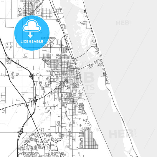 Fort Pierce, Florida - Area Map - Light