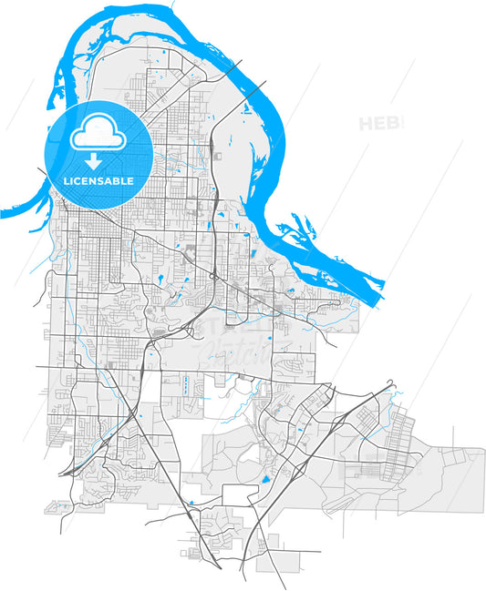 Fort Smith, Arkansas, United States, high quality vector map