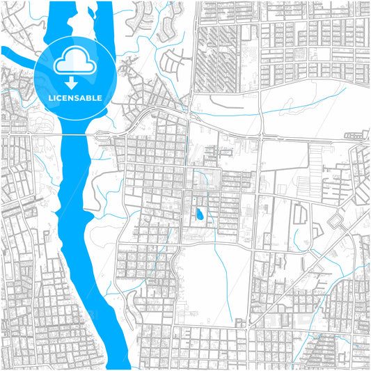 Foz do Iguacu, Brazil, city map with high quality roads.