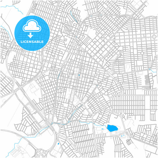 Franca, Brazil, city map with high quality roads.