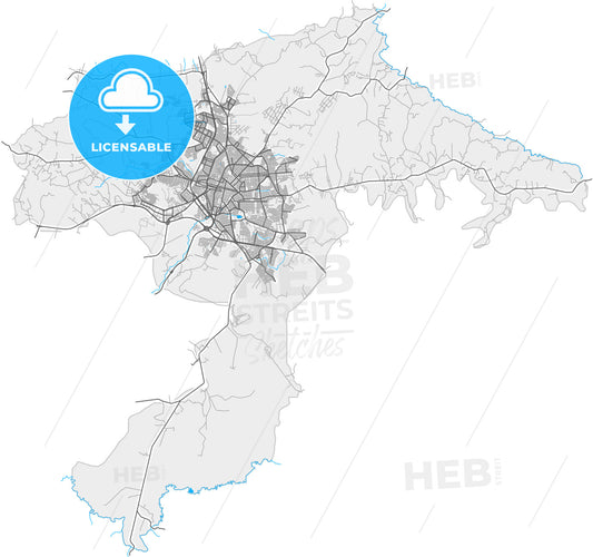 Franca, Brazil, high quality vector map