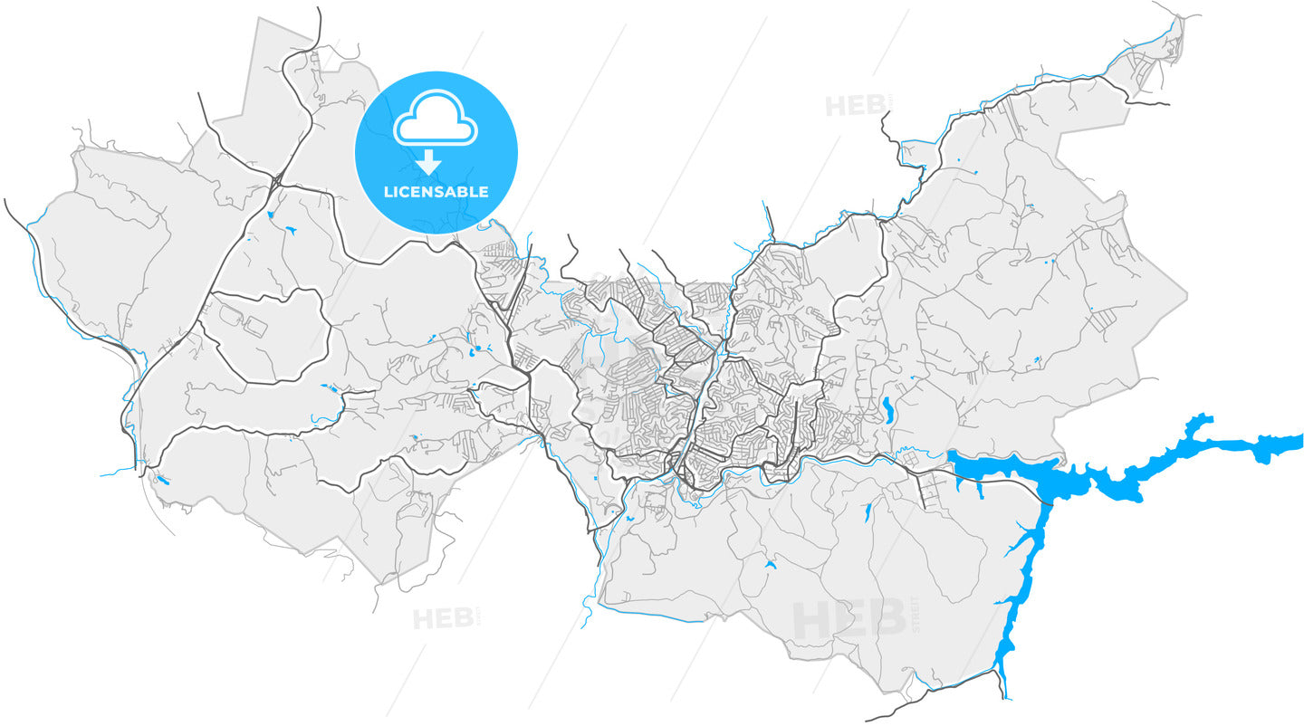 Franco da Rocha, Brazil, high quality vector map