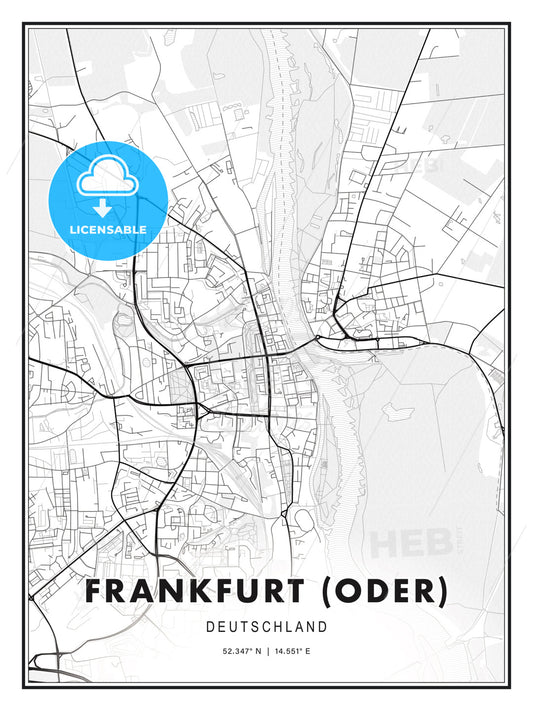 Frankfurt (Oder), Germany, Modern Print Template in Various Formats - HEBSTREITS Sketches