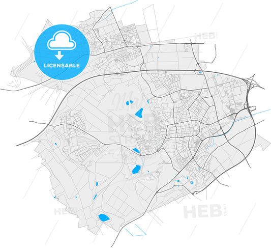 Frechen, North Rhine-Westphalia, Germany, high quality vector map