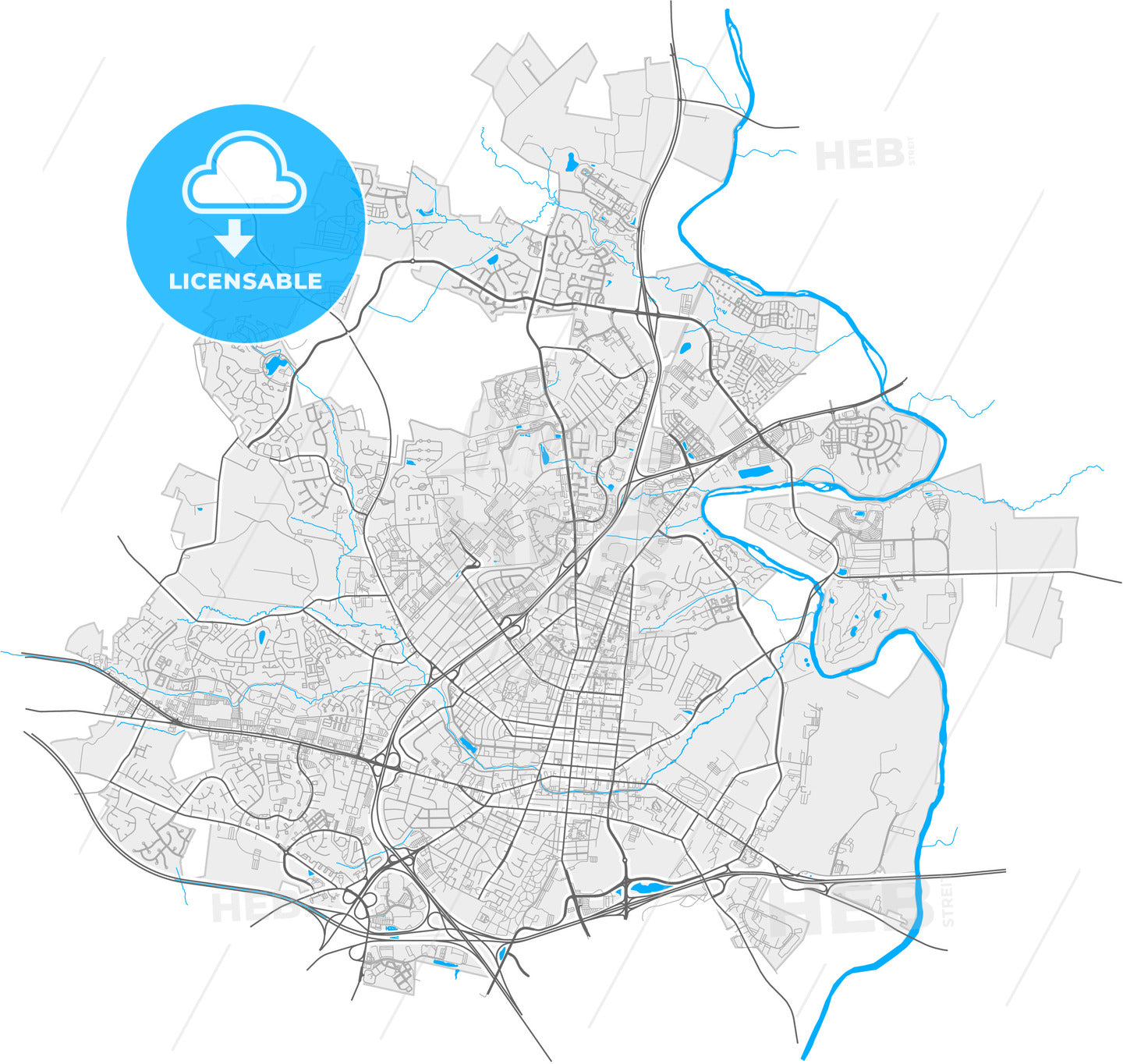 Frederick, Maryland, United States, high quality vector map