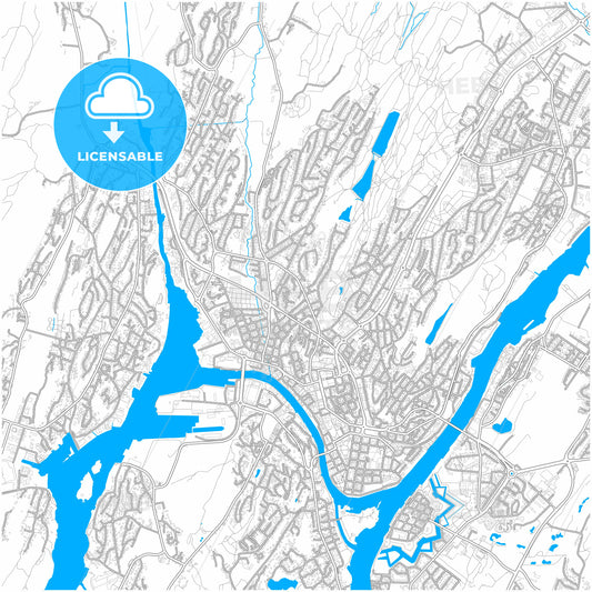 Fredrikstad, Østfold, Norway, city map with high quality roads.