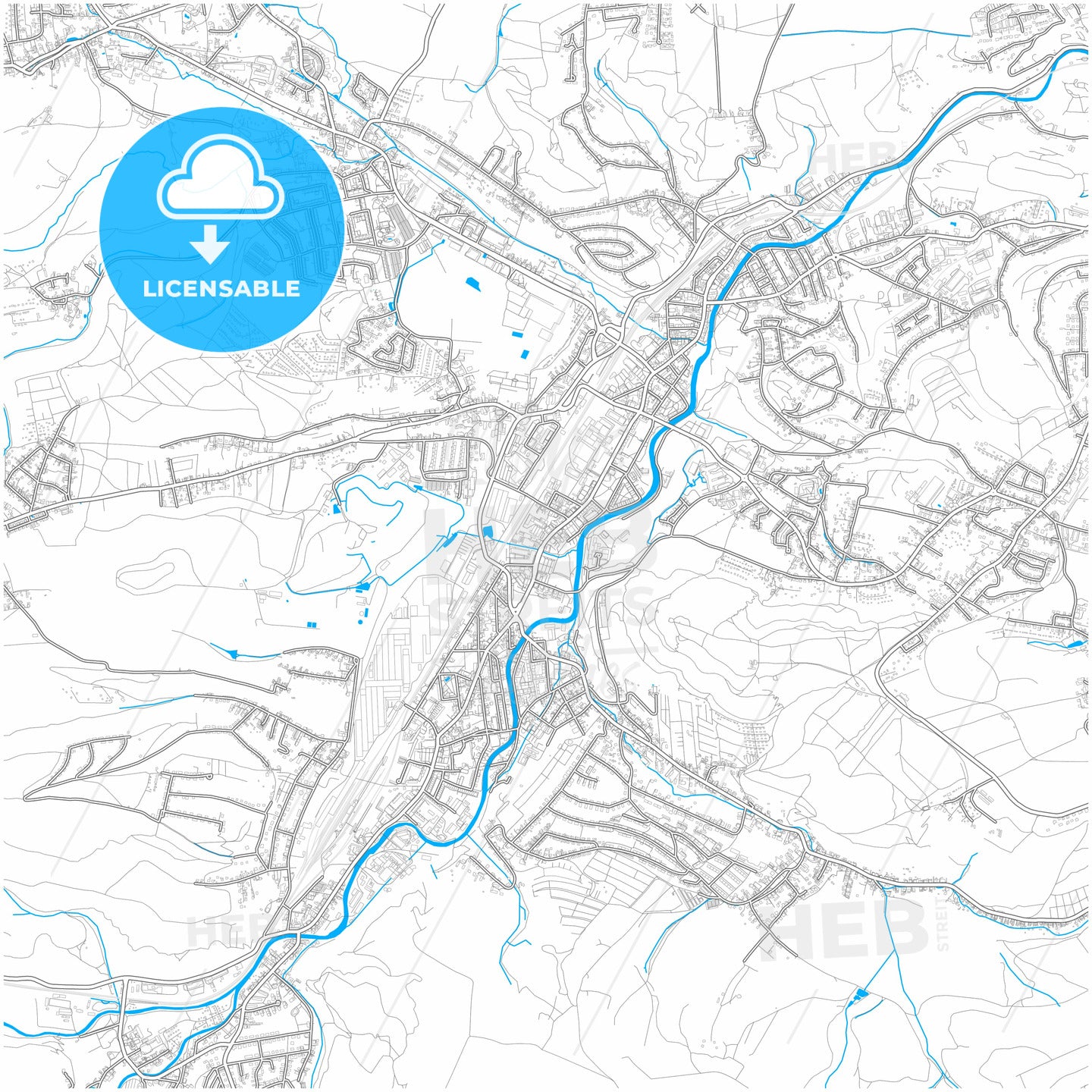 Freital, Saxony, Germany, city map with high quality roads.