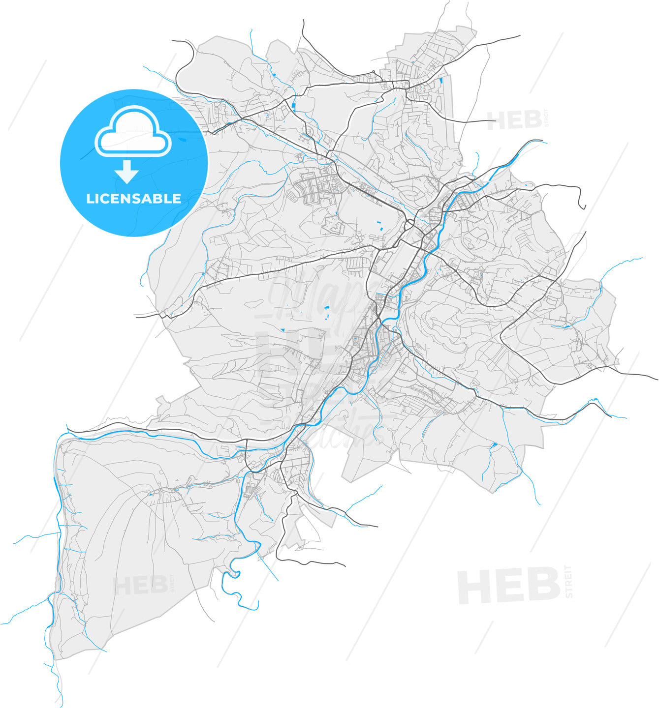 Freital, Saxony, Germany, high quality vector map