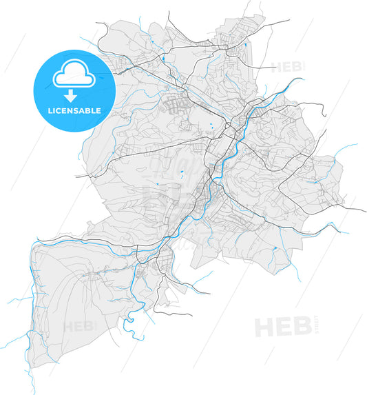 Freital, Saxony, Germany, high quality vector map