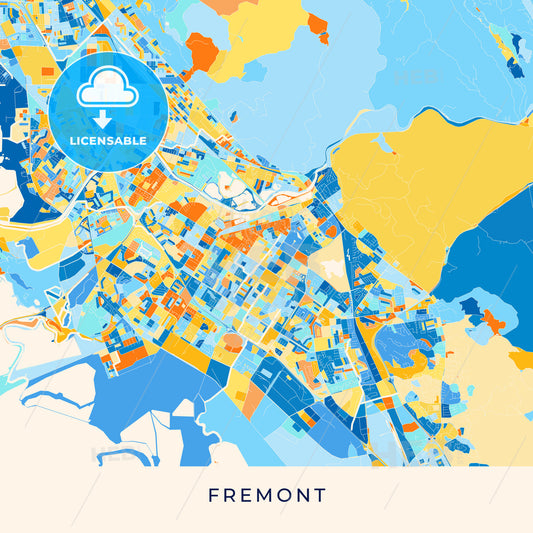 Fremont colorful map poster template