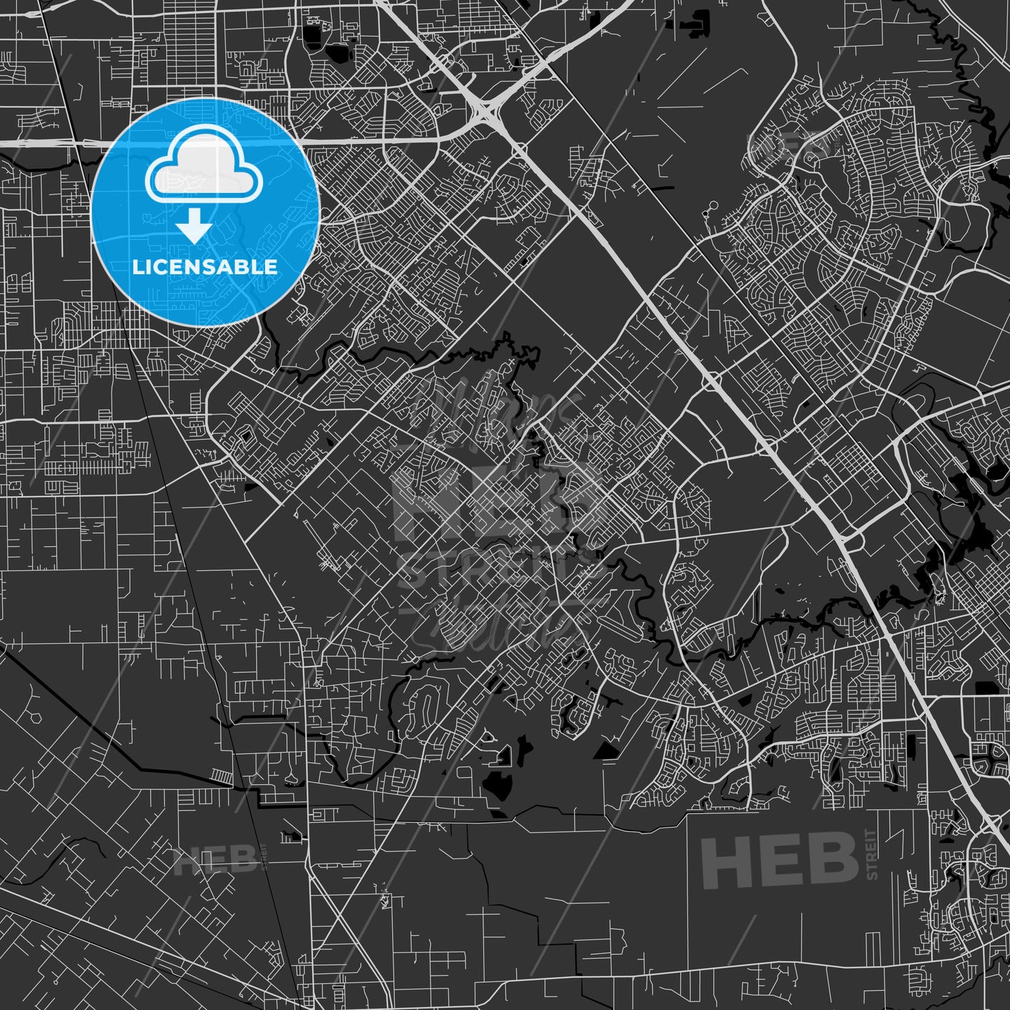 Friendswood, Texas - Area Map - Dark