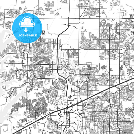 Frisco, Texas - Area Map - Light