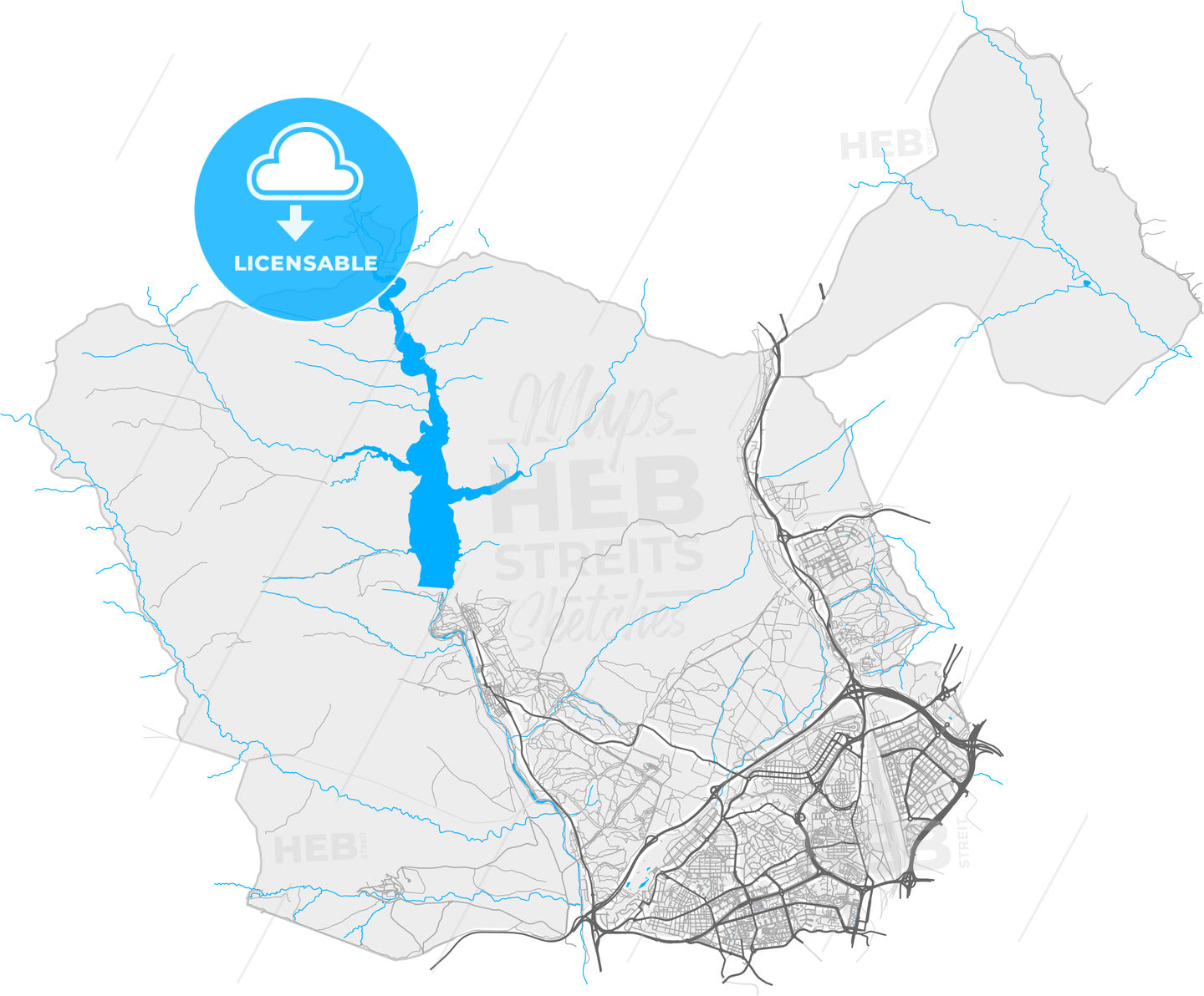 Fuencarral-El Pardo, 28048 Madrid, Spain, high quality vector map