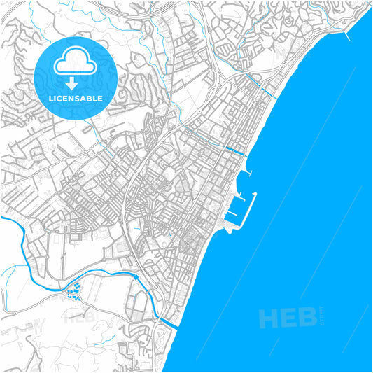 Fuengirola, Málaga, Spain, city map with high quality roads.