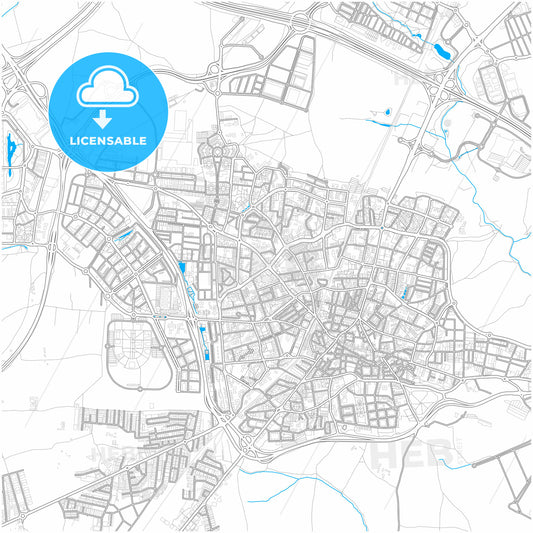 Fuenlabrada, Madrid, Spain, city map with high quality roads.