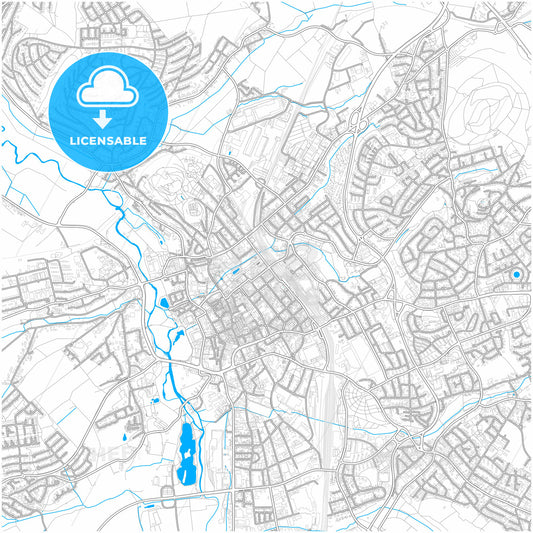 Fulda, Hesse, Germany, city map with high quality roads.