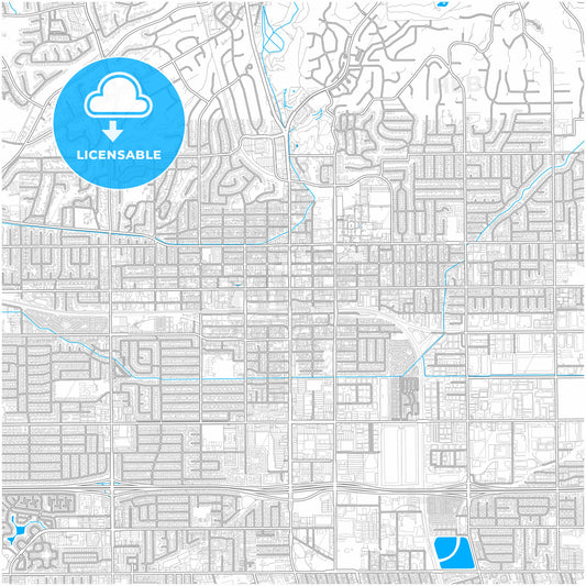Fullerton, California, United States, city map with high quality roads.