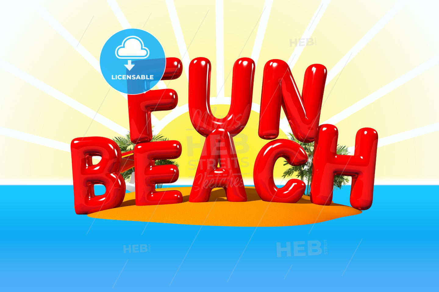 Fun Beach on Island – instant download
