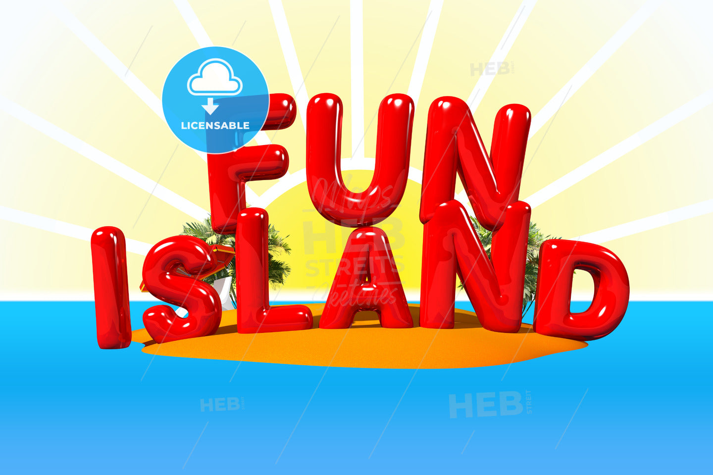 Fun Island Illustration – instant download