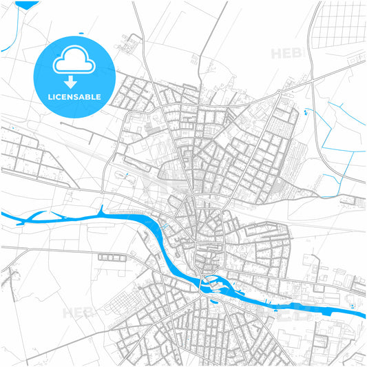 Furstenwalde/Spree, Brandenburg, Germany, city map with high quality roads.
