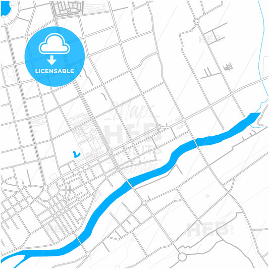 Fuxin, Liaoning, China, city map with high quality roads.